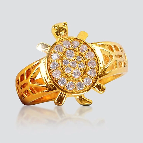 Brass Meru Ring Adjusteble Good Luck Best Wishes/Gold Chain/Brass Om Kada  Bracelet Combo Pack
